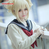 VEVEFHUANG My Hero Academia Boku no Hero Academia Himiko Toga JK Uniform Skirts Sweater Sweatshirts Cardigan Cosplay Costumes