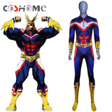 Coshome Boku No My Hero Academia All Might Wigs Cosplay Costume Zentai Lycra Spandex Blue Men Women Bodysuit Jumpsuit