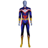 Coshome Boku No My Hero Academia All Might Wigs Cosplay Costume Zentai Lycra Spandex Blue Men Women Bodysuit Jumpsuit