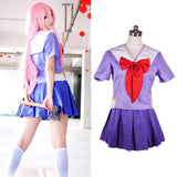 Drop Shipping Hot Future Diary Gasai Yuno Mirai Nikki School Uniform Cosplay Costume Suit Wig