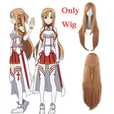 Anime Sword Art Online Asuna Yuuki Dress Cosplay Costumes Uniform for Halloween SAO Asuna Battle Suit Outfits Full Set with Wig